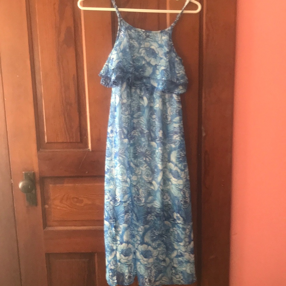Floral Blue Maxi Dress